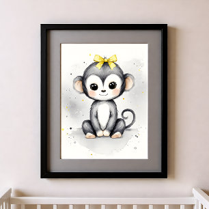 Touch of Colour Nursery Jungle Animals Monkey Poster