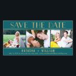 Touch of Gold EDITABLE COLOR Collage Save The Date<br><div class="desc">These chic and modern photo cards stylishly request your guests to save the date for your big day. Available in other colours (custom colour requests are welcome!).</div>