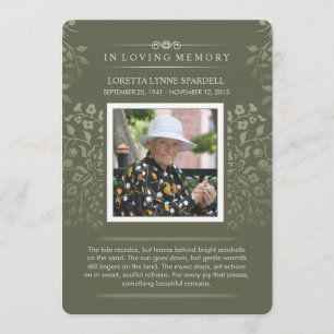 Touch of Gold Floral Photo Poem Thank You Card