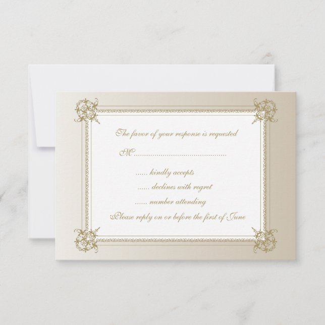 Touch of Gold RSVP Card (Front)