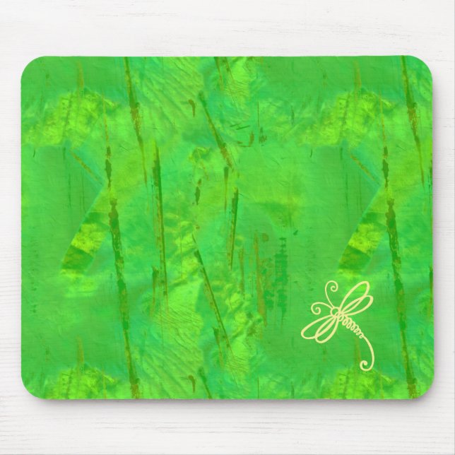 Touch Of Green Dragonfly Art Mouse Mat (Front)