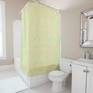 Touch of Green Floral Embroidered Look Shower Curtain