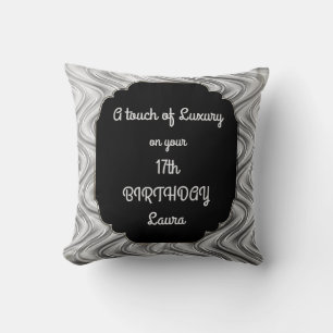 Touch of Luxury 17th Birthday design Cushion