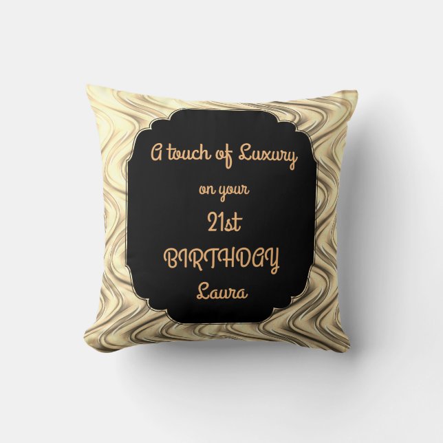 Touch of Luxury 21st Birthday design Cushion (Front)