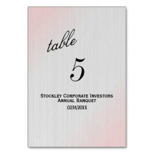 Touch of Pink Silver Table Number