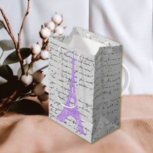 Touch of Purple Eiffel Tower Medium Gift Bag