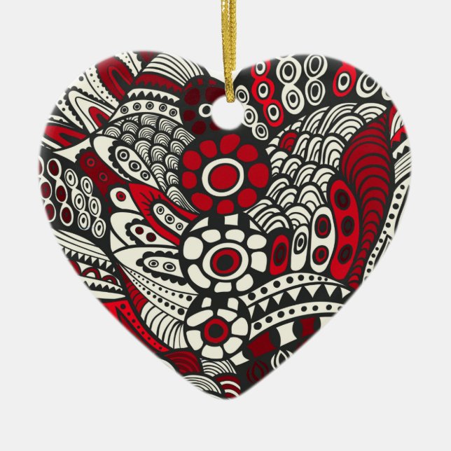 Touch of Red Ceramic Tree Decoration (Front)