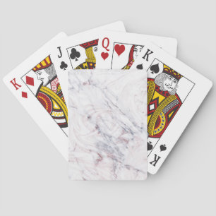 Touch of Rose White Grey Marble Swirl Chic Trendy Playing Cards