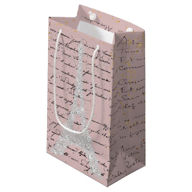 Touch of Silver 2 Eiffel Tower Small Gift Bag (Front Angled)