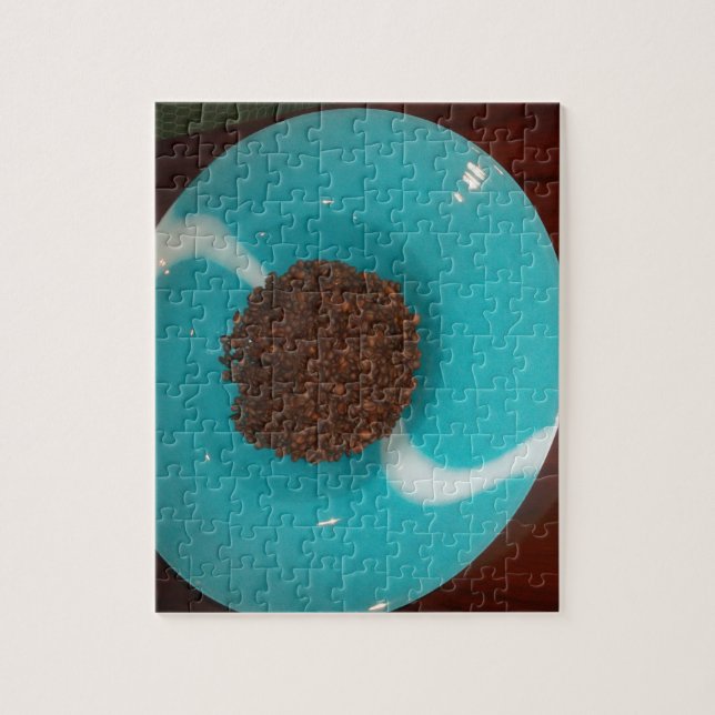 Touch of the Sea: A Cyan Bowl of Coffee Jigsaw Puzzle (Vertical)