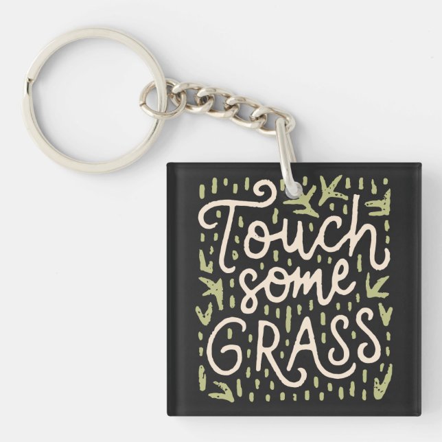 Touch some grass key ring (Front)