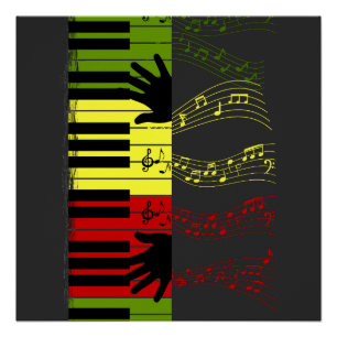 Touch the Rhythm – Colourful Piano Keys Music Art Poster