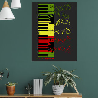 Touch the Rhythm – Colourful Piano Keys Music Art Poster