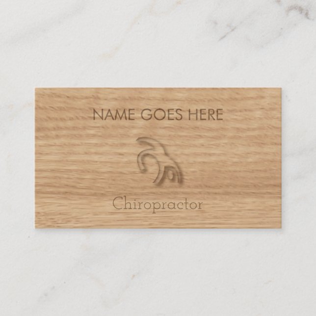 "Touch Wood" Chiropractor Business Cards (Front)