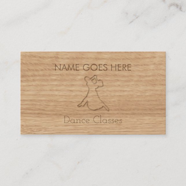 "Touch Wood" Dance Business Cards (Front)