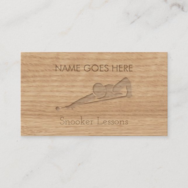 "Touch Wood" Snooker Business Cards (Front)
