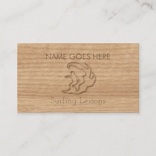 "Touch Wood" Surfing Business Cards (Front)