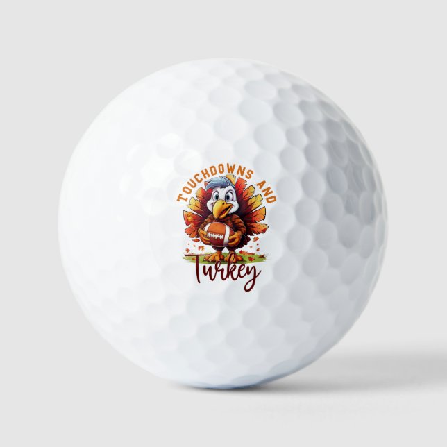 Touchdown and Turkey Thanksgiving Golf Balls (Front)