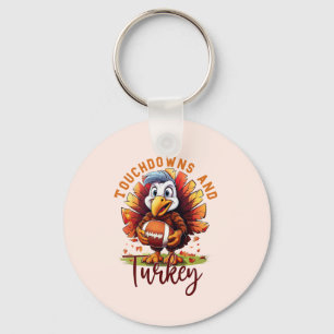 Touchdown and Turkey Thanksgiving Key Ring