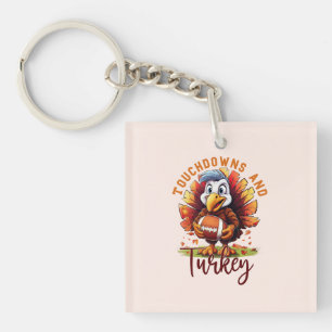 Touchdown and Turkey Thanksgiving Key Ring