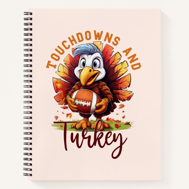 Touchdown and Turkey Thanksgiving Notebook (Front)