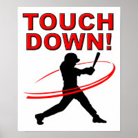Touchdown Baseball Funny Poster