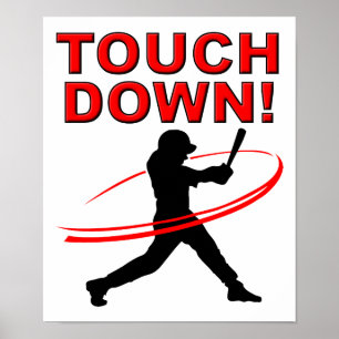 Touchdown Baseball Funny Poster