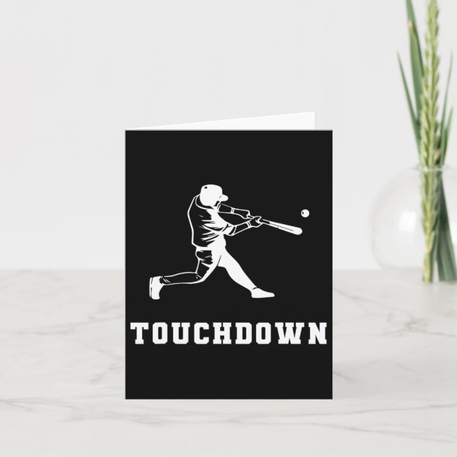 Touchdown Baseball Humour Funny Touchdown Baseball Card (Front)