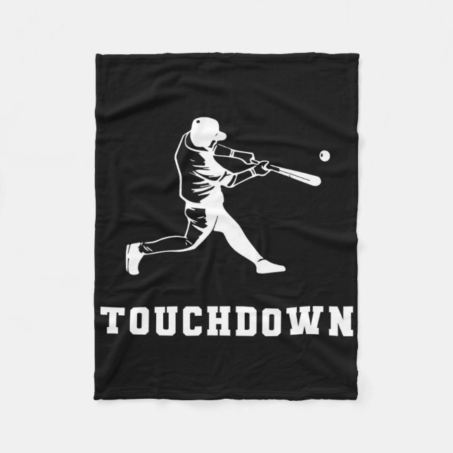Touchdown Baseball Humour Funny Touchdown Baseball Fleece Blanket (Front)