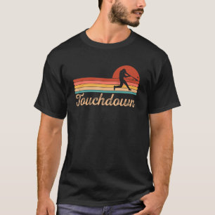 Touchdown Baseball Player Retro Vintage Sunset T-Shirt