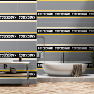 TOUCHDOWN Black White Orange Stripes Wallpaper