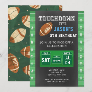 Touchdown Boy Football  Invitation
