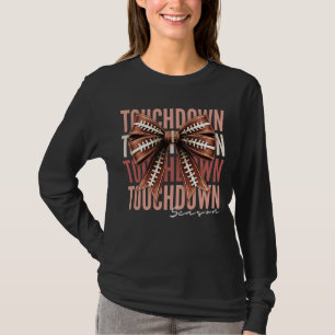 Touchdown Coquette Bow Football Season T-Shirt
