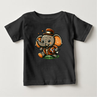 Touchdown Elephant: Cartoon Football Baby T-Shirt