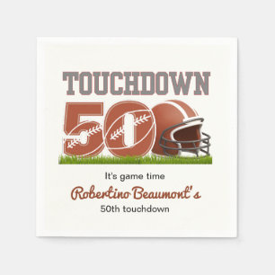 Touchdown Fifty Funny Football 50th Birthday Napkin