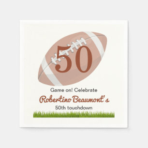 Touchdown Fifty Funny Football 50th Birthday Napkin