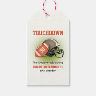 Touchdown Fifty Vintage Football 50th Birthday Gift Tags