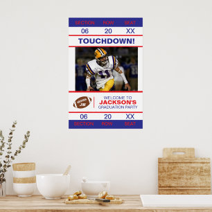 Touchdown Football Admission Ticket Graduate Poster
