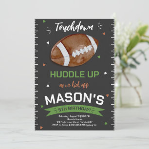 Touchdown Football Birthday Invitation