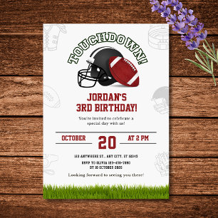 Touchdown Football Birthday Party Invitation