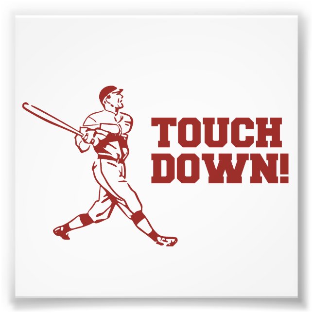 Touchdown Homerun Baseball Football Sports Photo Print (Front)