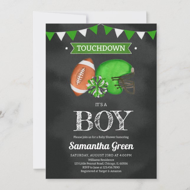 Touchdown It's a Boy Baby Shower Invitation (Front)