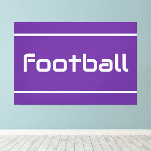TOUCHDOWN Modern Text Stripes On Fun Bright Purple Canvas Print