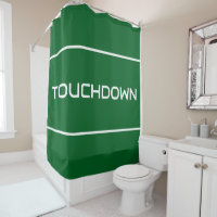 TOUCHDOWN Modern White Text Stripes On Deep Green