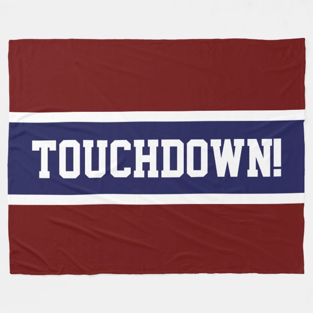 TOUCHDOWN Navy Blue Bold Red White Stripes Fleece Blanket (Front (Horizontal))