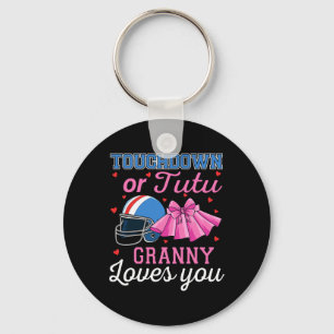 Touchdown Or Tutu Granny Loves You Football Gender Key Ring