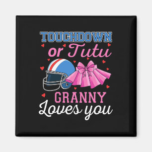 Touchdown Or Tutu Granny Loves You Football Gender Magnet
