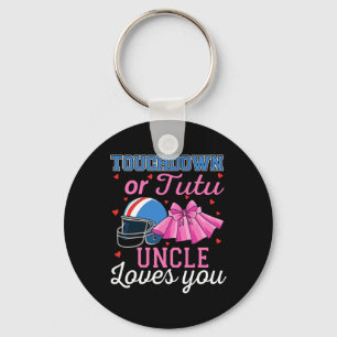 Touchdown Or Tutu Uncle Loves You Football Gender Key Ring