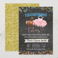 Touchdown or Tutus Gender Reveal Invitation