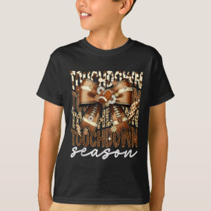Touchdown Season American Football Bow Game Day T-Shirt
